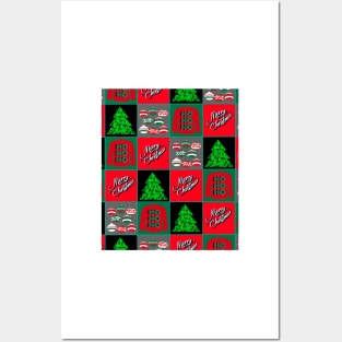 Christmas Squares with Baubles, Christmas Trees and Christmas Jumpers Posters and Art